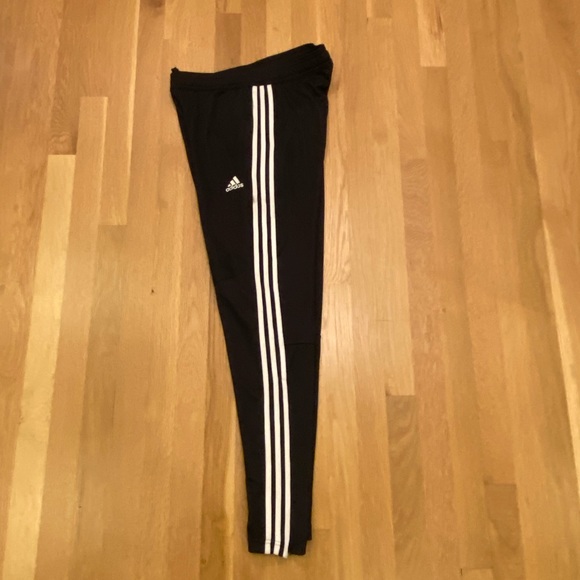 Adidas Womens Climalite Black Track Pants White Stripes / Ankle Zippers/ NWT/ S - Picture 3 of 16